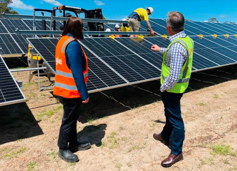 REGIONAL JOBS: Chris Bowen said the Shoalhaven's first solar farm is an example of the renewable energy projects that could be undertaken in other regional areas. Image: Chris Firth.
