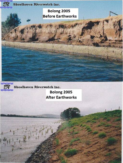 RESTORATION: Some of the restoration work carried out by Shoalhaven Riverwatch. Image: supplied.