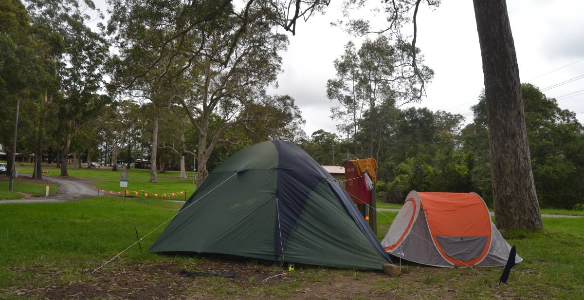 SHELTER: Tents at the Nowra Showground. Image: Grace Crivellaro.