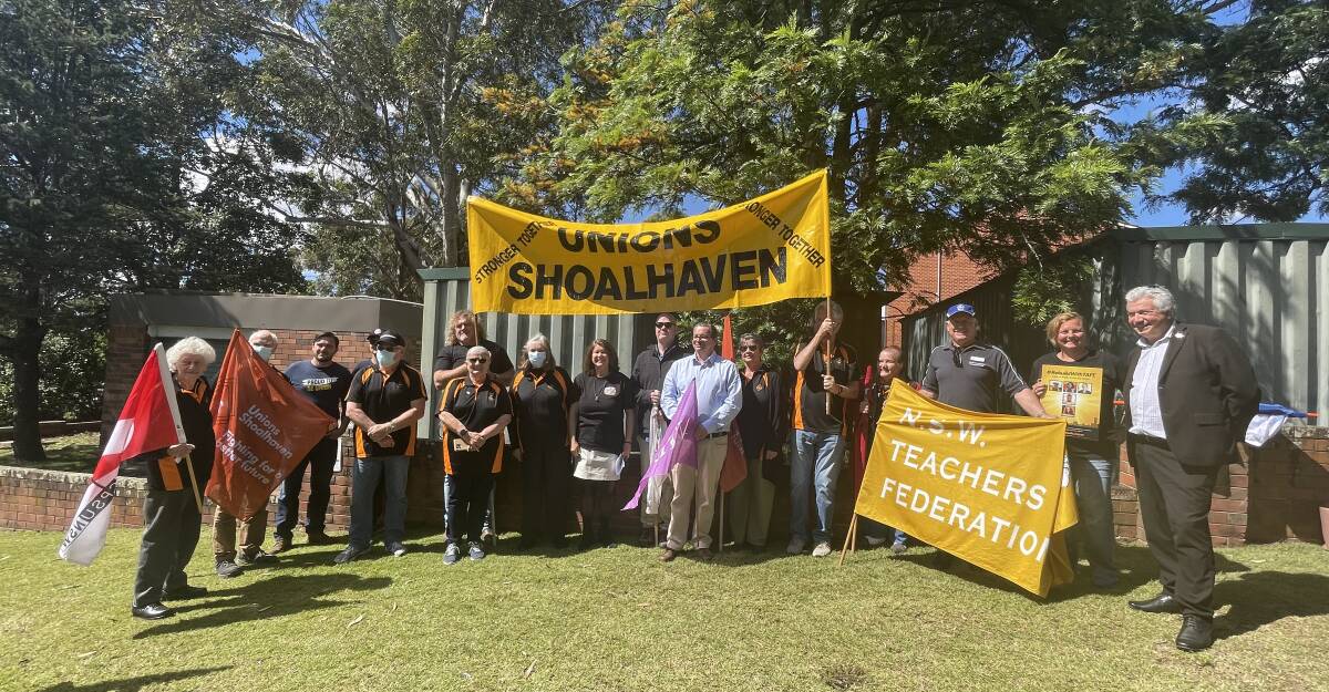 A crowd of over 30 public sector workers gathered at the Shoalhaven Hospital on Tuesday to hear data presented by Associate Professor Martin O'Brien.