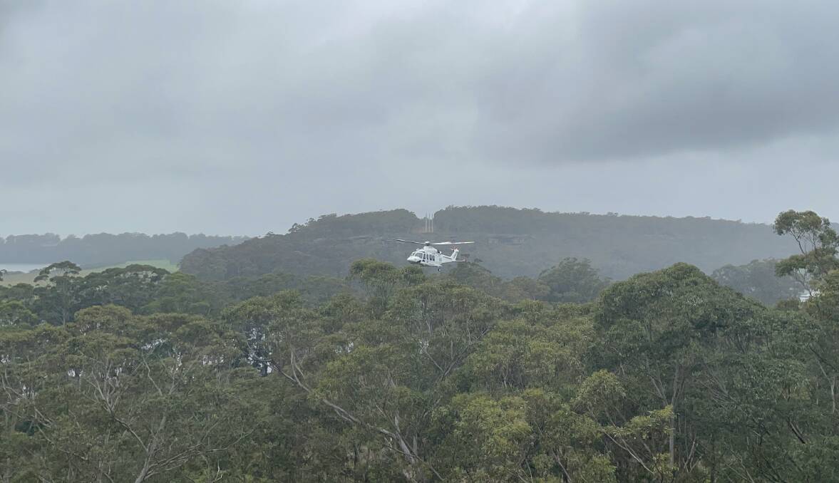 AIRLIFTED: A woman in her 40s was airlifted to St George Hospital, Sydney, after falling off a cliff at The Grotto on Wednesday. Image: Grace Crivellaro.