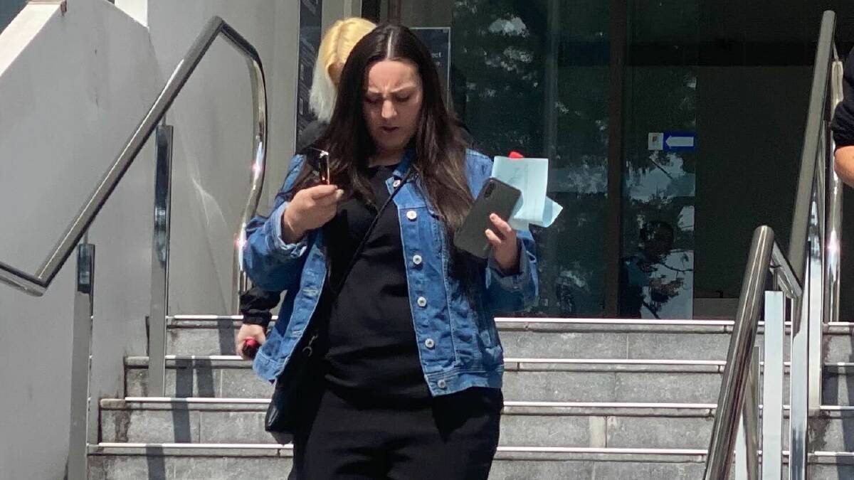 Kyrsten Campbell leaving Wollongong courthouse after pleading guilty to aggravated robbery on September 27. Picture by Grace Crivellaro