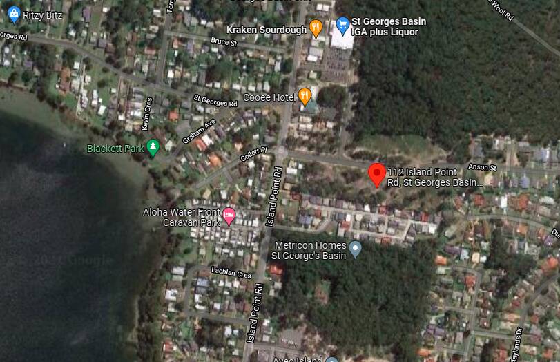 APARTMENTS COMING: The apartment complex will be located at 112 Island Point Road, St Georges Basin. Image: Google Maps.