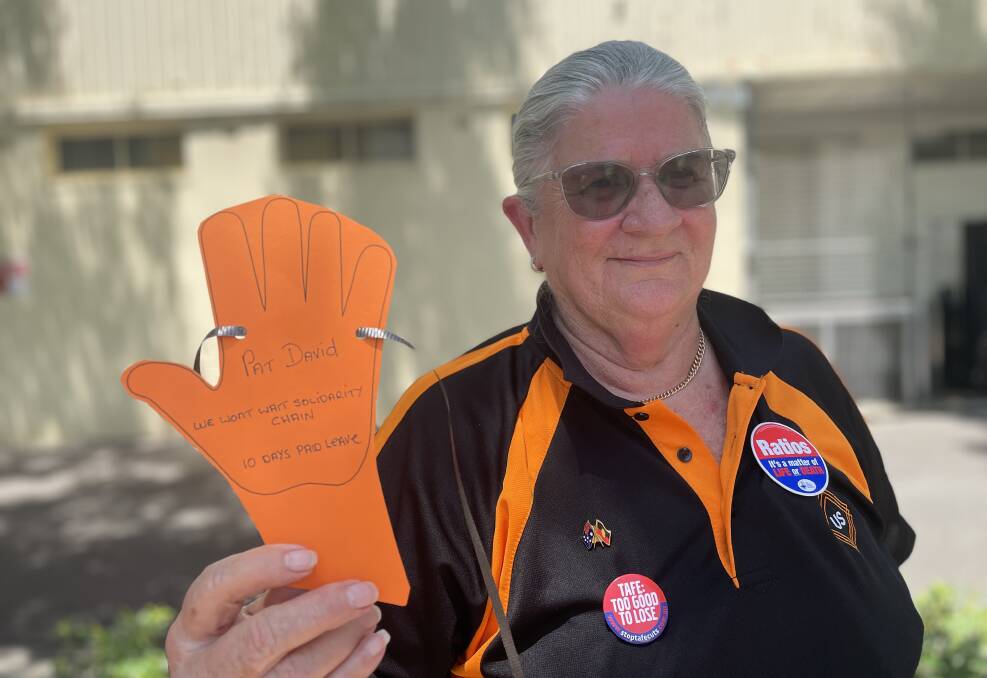 'WE WON'T WAIT': Secretary of Unions Shoalhaven, Pat David, is fighting for ten days paid domestic violence leave for all workers. Image: Grace Crivellaro.