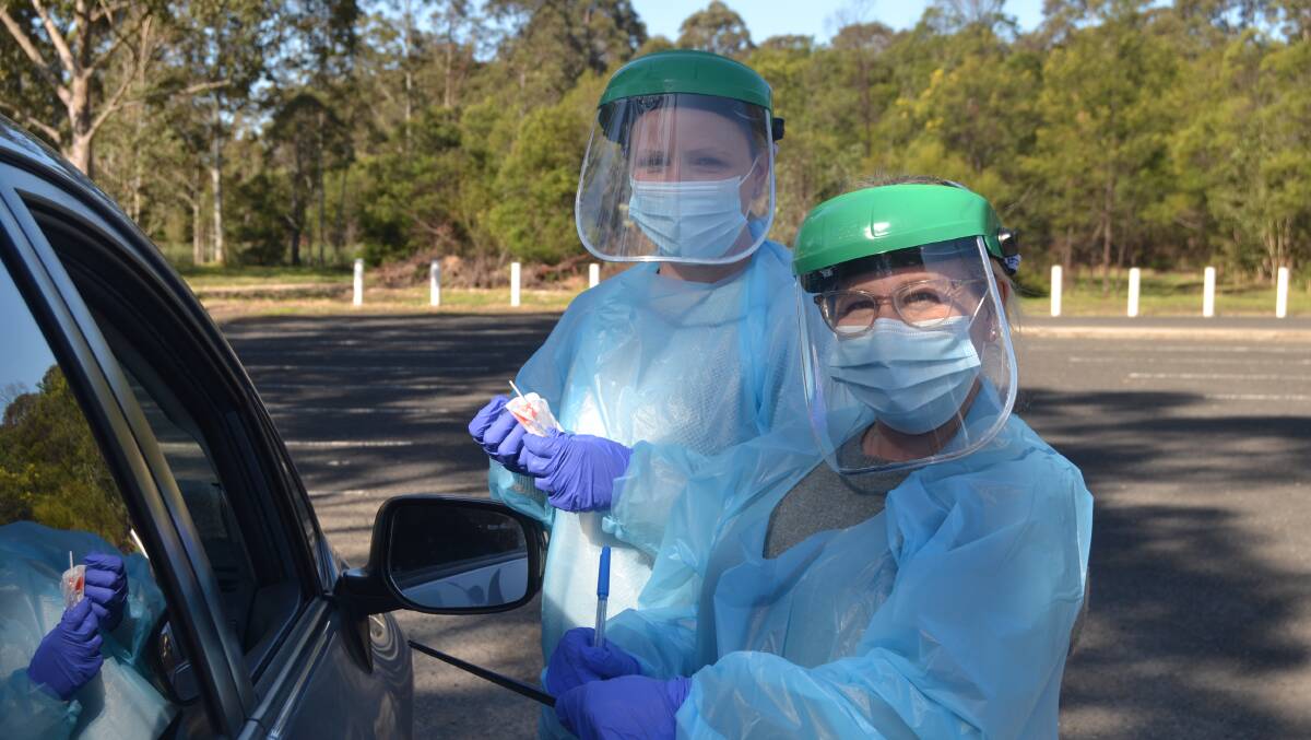 'FLAT CHAT': Southern IML Pathology Collectors Kristy Brown and Susanne Cole said they have been "swamped" with people coming forward, adding it's great to see the community "doing the right thing". Image: Grace Crivellaro.