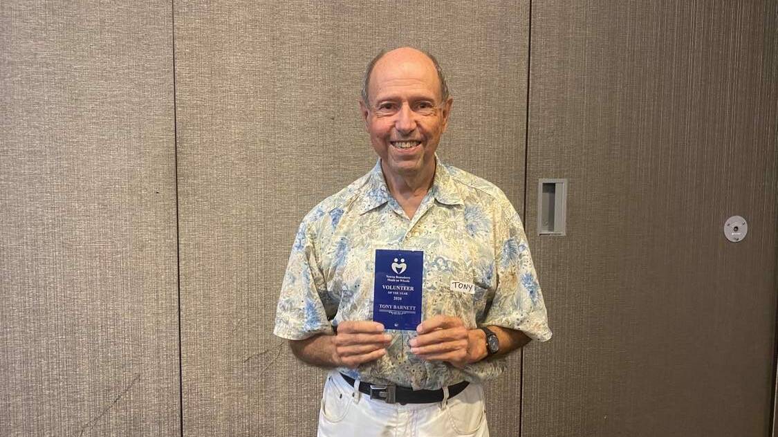 Tony Barnett was awarded Volunteer of the Year at the Meals on Wheels Appreciation Luncheon