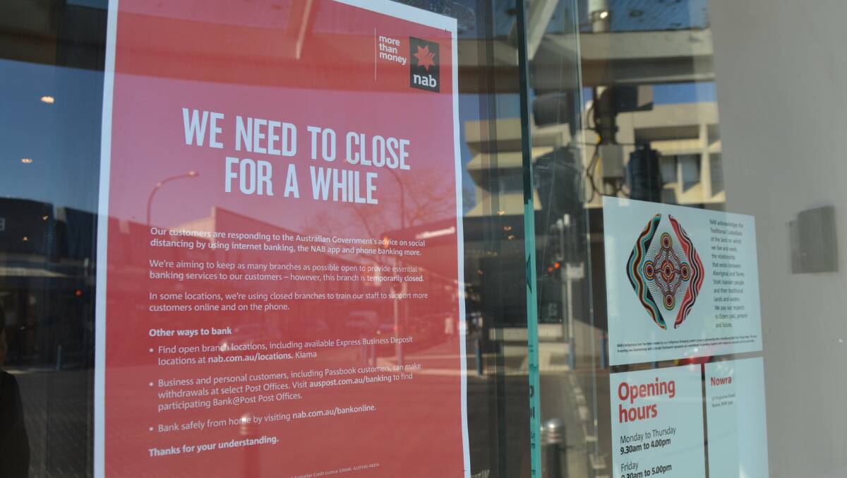 NO STAFF: No staff will be present at the NAB branch over the next two days. A staff member was present at the branch this morning to put up signage.