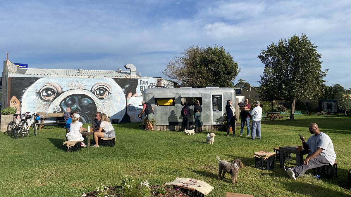 A HIT WITH THE LCOALS: While the rain slowed down trade for Frankie's Coffee Van first couple of days, the sun was shining over the weekend and welcomed a crowd.