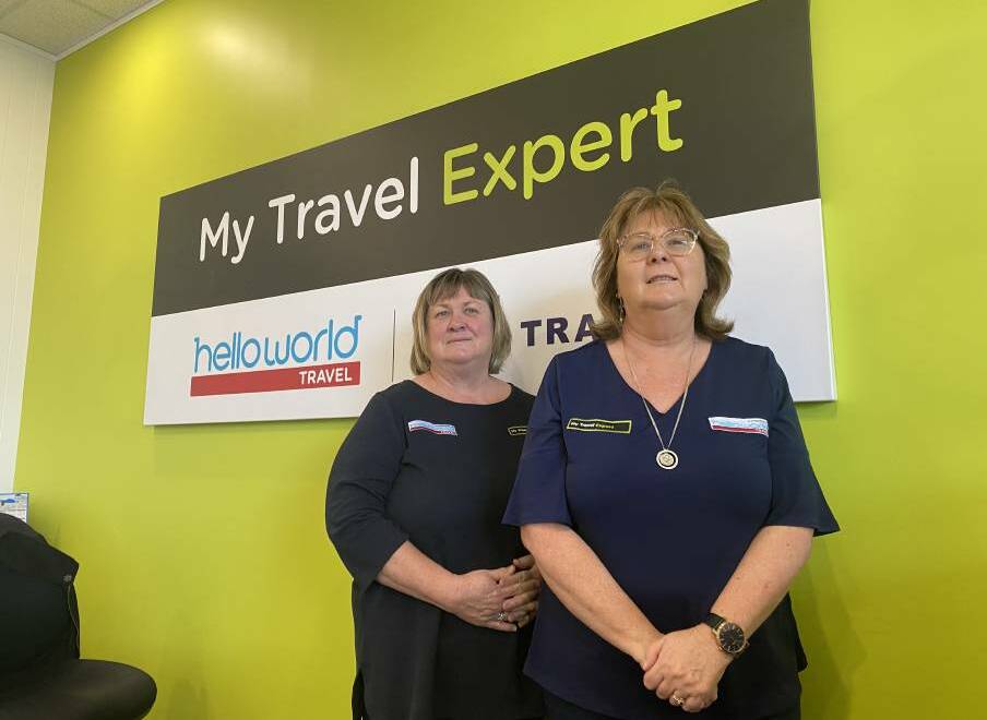 'HOPEFUL': Owners of My Travel Expert in Nowra Leonie Clay and Julie Woodall are optimistic they will bounce back once travel opens up again. File image (taken before lockdown restrictions and mask mandates.)