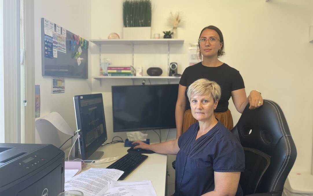 NURSES PLEA: Shoalhaven Family Medical Centre's mental health nurses, Nicola Rice and Gabrielle Warrington, are concerned the removal of an MBS item will make psychiatrist telehealth appointments less accessible for rural and regional patients. Image: Grace Crivellaro.