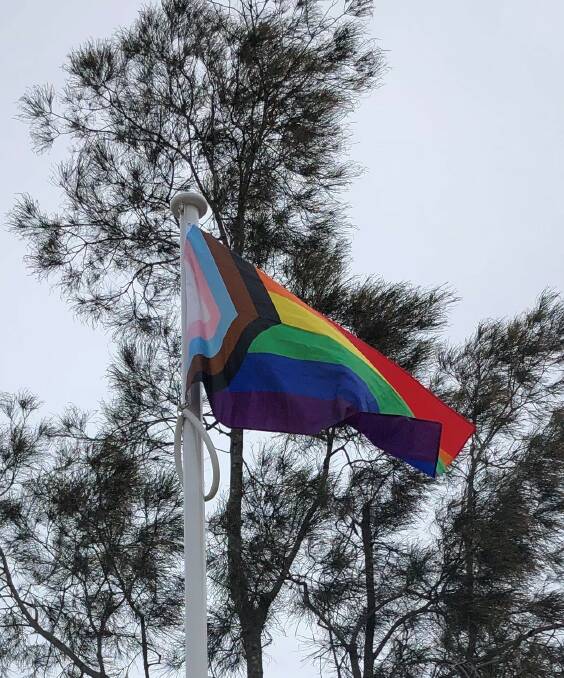 RAISING THE FLAG: Wellbeing Services Coordinator at Vincentia High School Joanne Warren said it was important for students of the LGBTQI+ community to feel celebrated. Image: supplied.