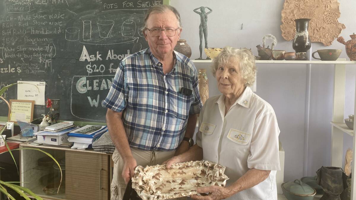 Pyree Village Art and Handmade Market coordinator, Stan Karpinski, and acting president of the Shoalhaven Potters Inc., Betty Hume, say the markets are more alive than ever. Image: Grace Crivellaro