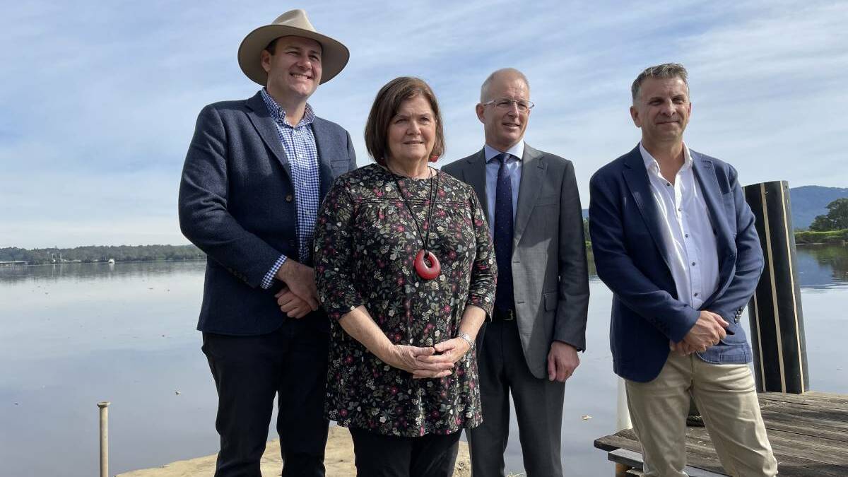 BYPASS: Liberal Gilmore candidate Andrew Constance (right) joined state and federal ministers for the $40 million announcement for a Nowra bypass on April 19. File image.
