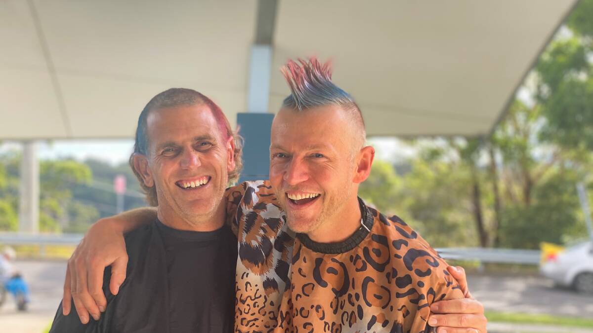 MULLETS & MOHAWKS: Nurses Byron Smith and Trevor Mills happy with their new hair.