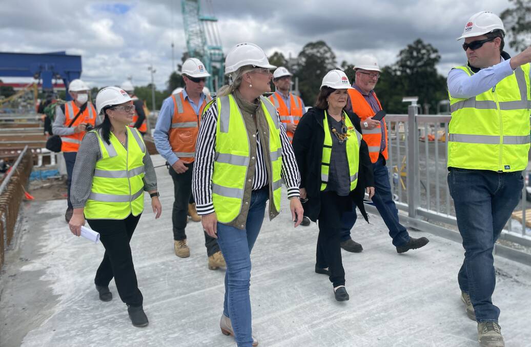 PROGRESS: South Coast MP Shelley Hancock was joined by Liberal senator for NSW Hollie Hughes for a tour of the bridge. Image: Grace Crivellaro.