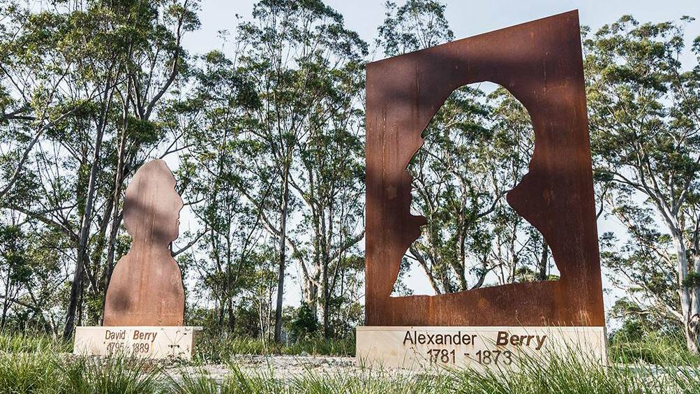 Statues of Alexander and David Berry along the Princes Highway. File picture.