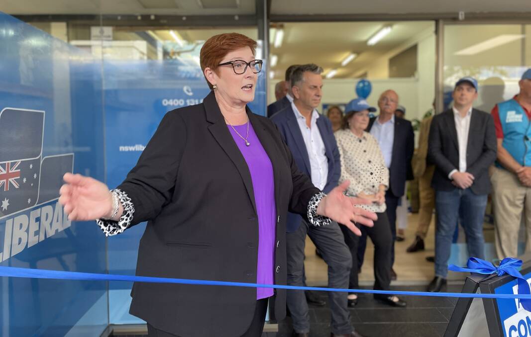 SUPPORT: Minister for Foreign Affairs Marise Payne, who has followed Liberal candidate Andrew Constance's election campaign, said the Shoalhaven would benefit from the Port Kembla subs base during a visit to Nowra last week. Image: Grace Crivellaro.