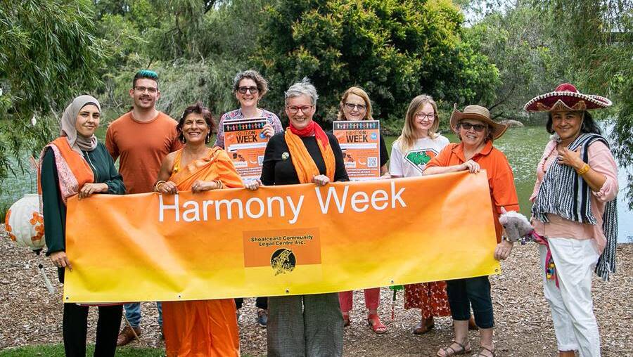 Shoalhaven City Council Mayor Amanda Findley (centre) with members of the Shoalhaven Harmony Day Planning Committee. Image: supplied.