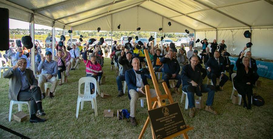 STAGE 1B COMPLETE: Attendees celebrating at the REMS expansion plaque unveiling on Wednesday morning, April 21. Image: supplied by the Shoalhaven City Council.