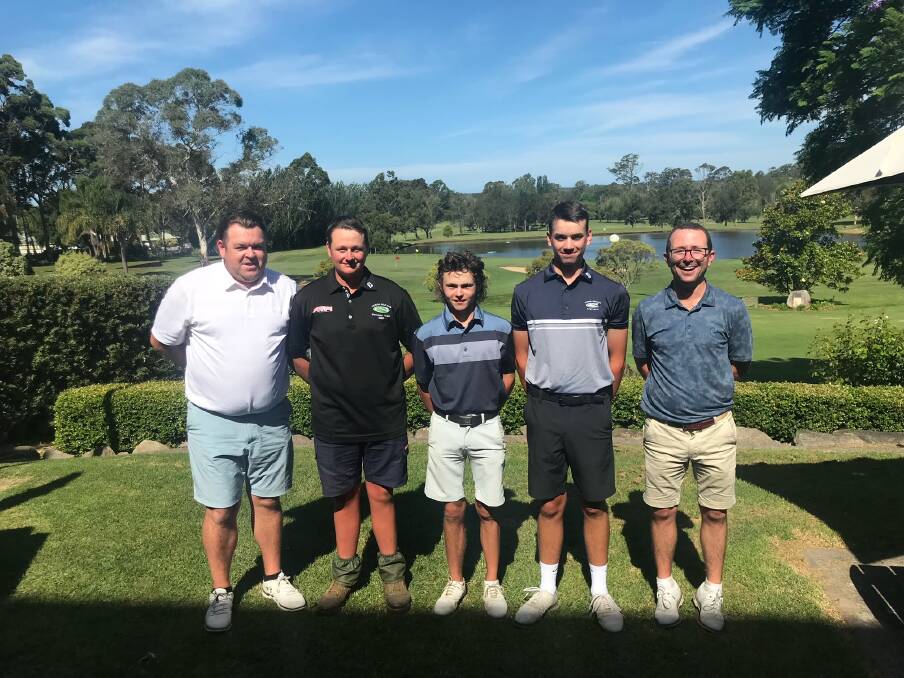 Moruya club champion Gavin Gitzgerald, PJ Grant, Bailey Pearson-Perryman, Tom Heffernan, and PGA Pro Andrew Booth will compete in this weekend's South Coast Open.