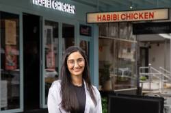 Habibi Chicken partner and brand consultant Mariam Rehman outside her business in Wagga, NSW. Picture by Madeline Begley