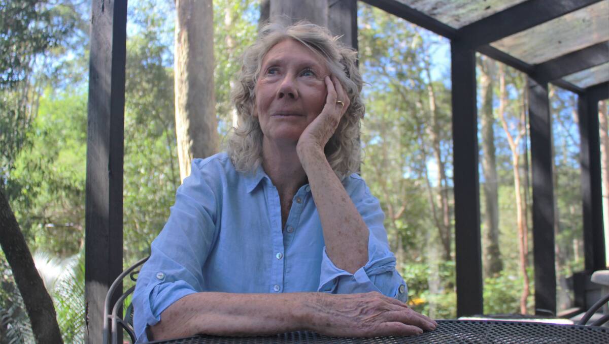 Environmentalist Virginia Young at her South Durras home among the gum trees. Picture by James Tugwell.