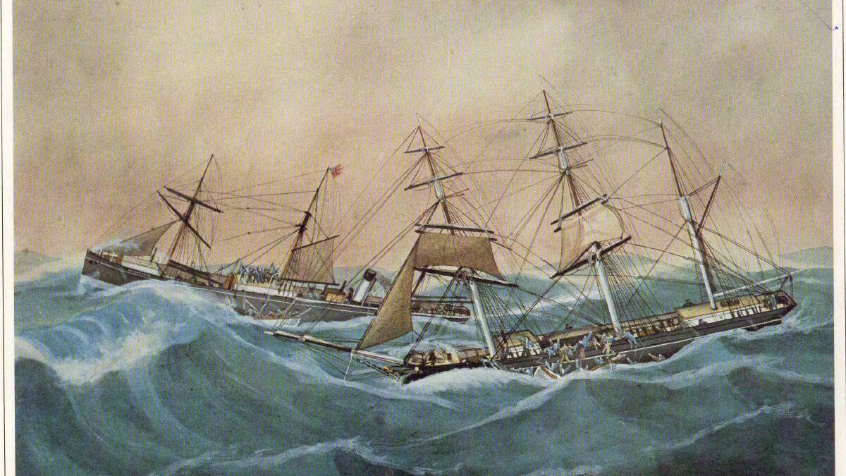 A painting of the SS Dandenong floundering off Jervis Bay. Picture supplied by Jervis Bay Maritime Museum. 