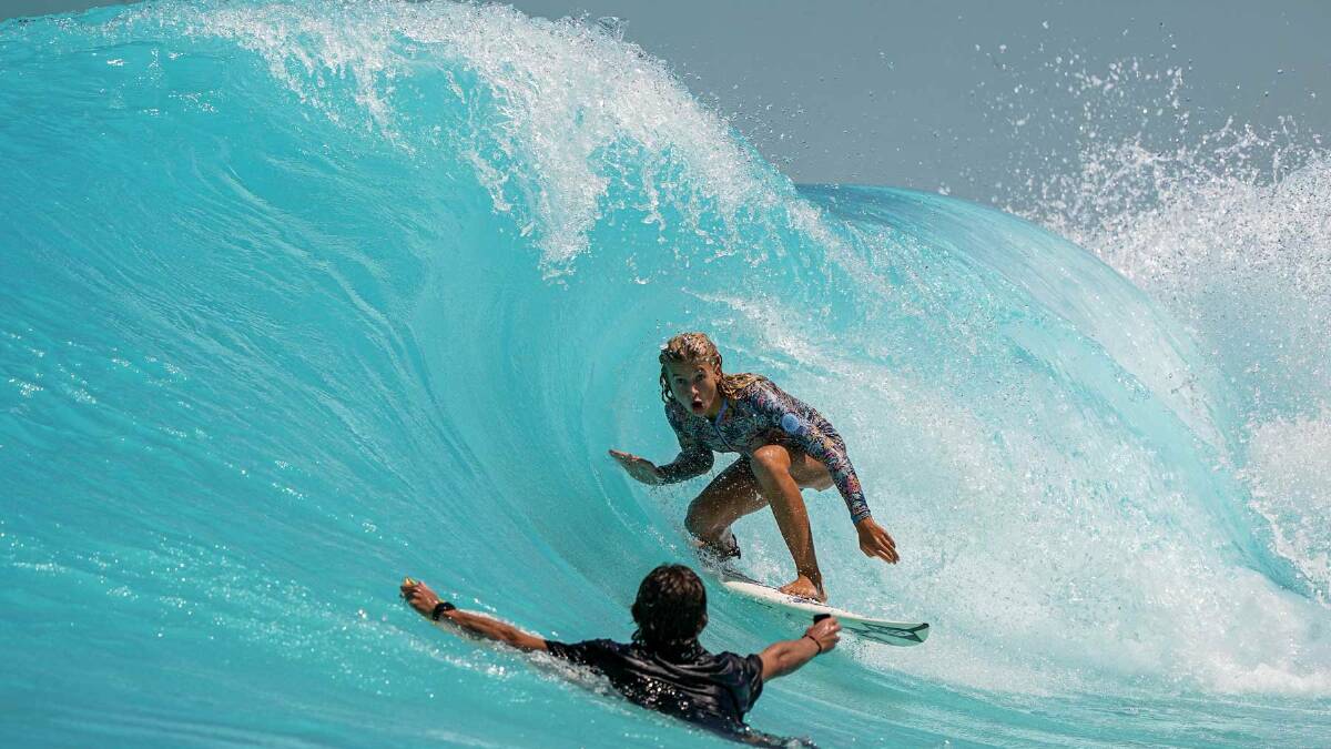 RIDING THE WAVE: Kiera Buckpitt in action. Picture: SURFING NSW