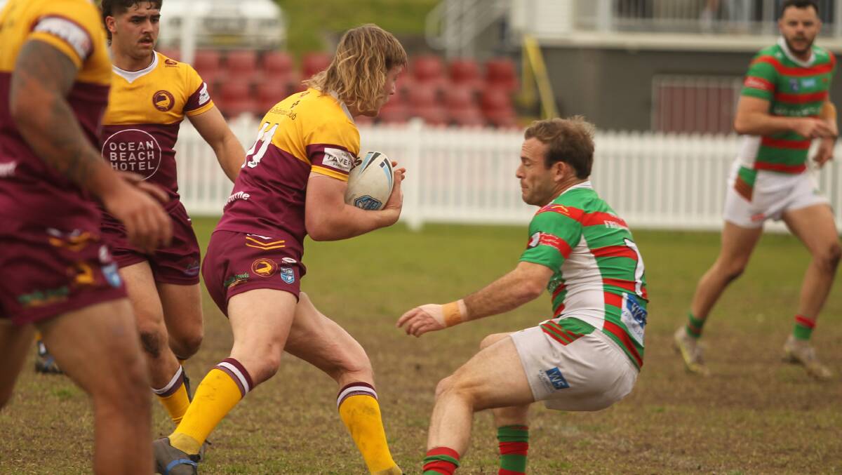Shellharbour Sharks second-rower Hudson Spicer on the attack last season. Picture by David Hall