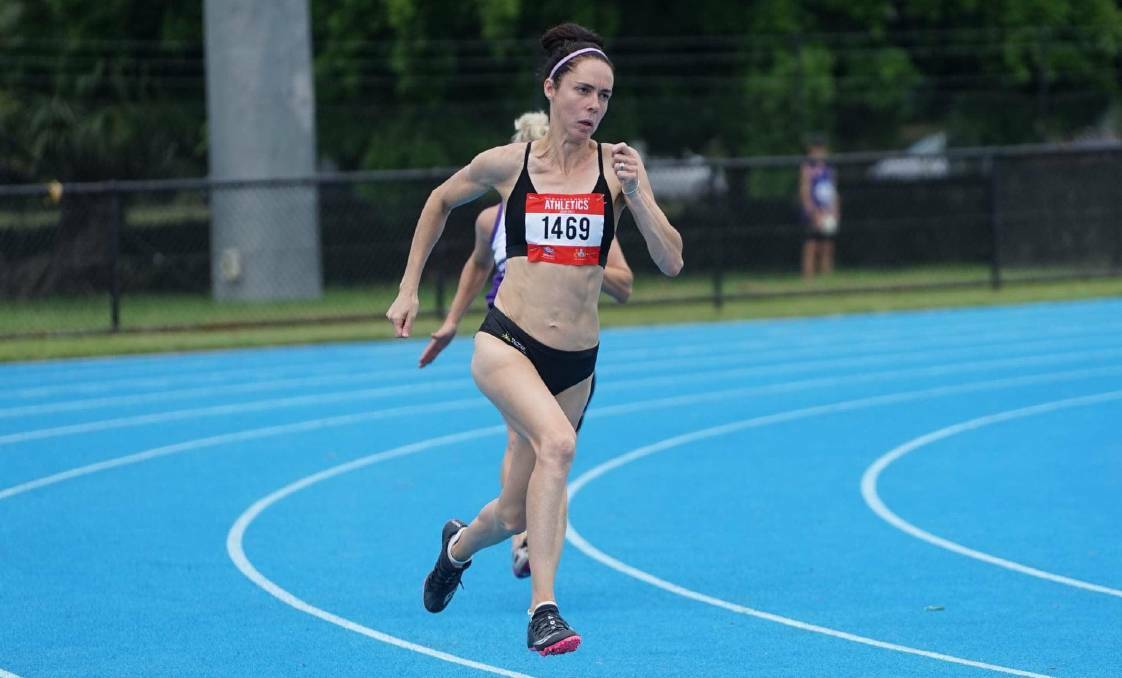 Nowra Athletics Club's Erin Smart pushes to the finish line during the 2021 country championships. Supplied photo