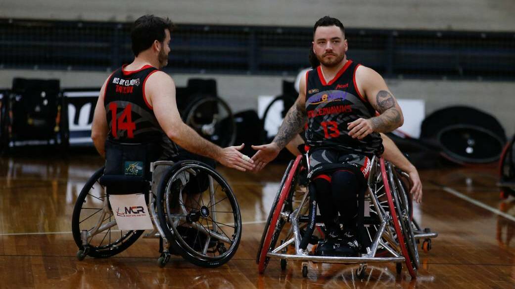GROWTH: Nick Taylor and Luke Pople (L to R) played key roles for the Wollongong Roller Hawks who the national championship this year. Picture: Anna Warr