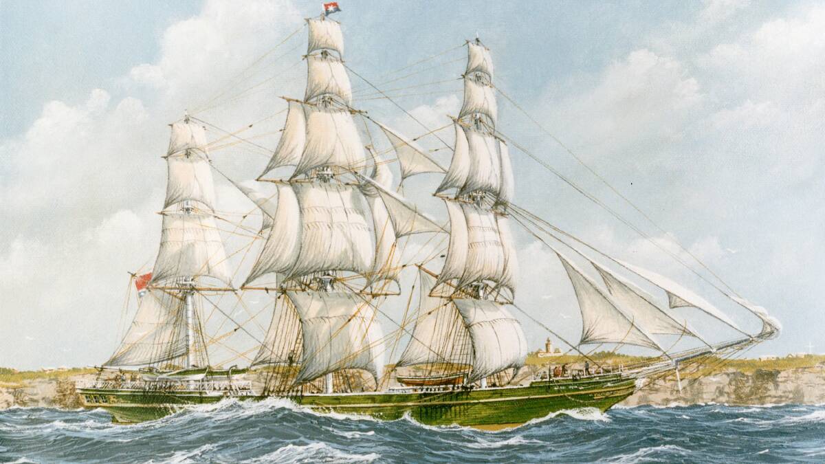 A painting of the ill-fated Walter Hood. Picture supplied by Jervis Bay Maritime Museum.