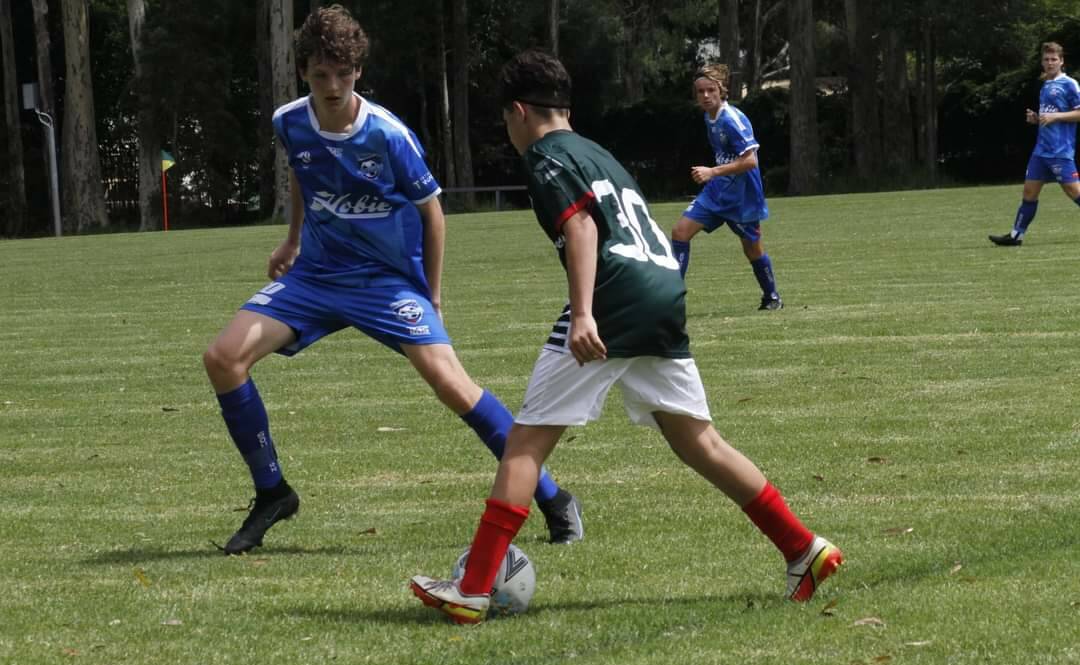 LOCAL TALENT: Southern Branch's Lucas Evison (left) jockeying his opponent. Picture: Supplied. 
