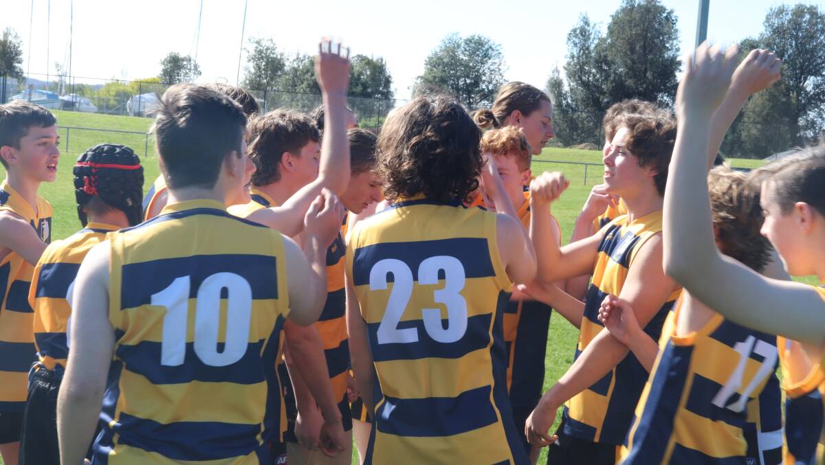 The U15 boys celebrating post victory at the South Coast Finals. Picture supplied.