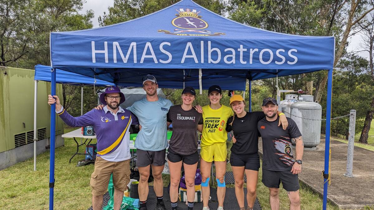 Team HMAS Albatross: (L to R) Shaun O'Sullivan, Matt Roberts, Stacey Hayward, Tiffany McCormack, Olivia Veal and Lachlan Murrary - the group has raised $1923. Picture by Sam Baker 