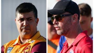 Shellharbour Sharks coach Abed Atallah and his Gerringong Lions counterpart Scott Stewart. Pictures by Anna Warr and Adam McLean 