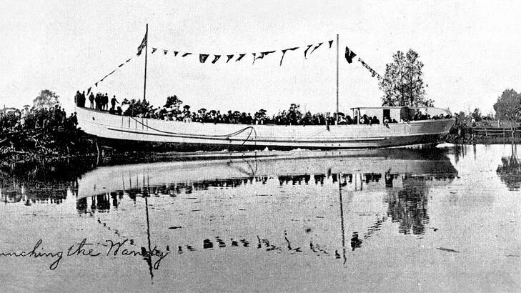 The TSS Wandra being launched in 1907. Picture by Chris Borough. 