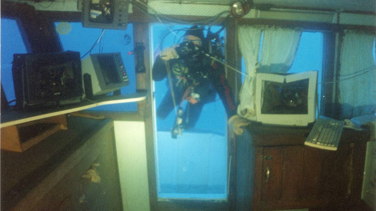 A diver exploring the inside of the Marina Star in 2000. Picture by Martin Atkins.