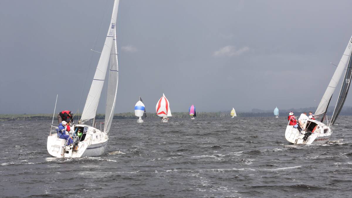 BASIN CLASSIC: The boats all put up a mighty effort in sailing their best against the less than desirable conditions. Photo: Supplied. 