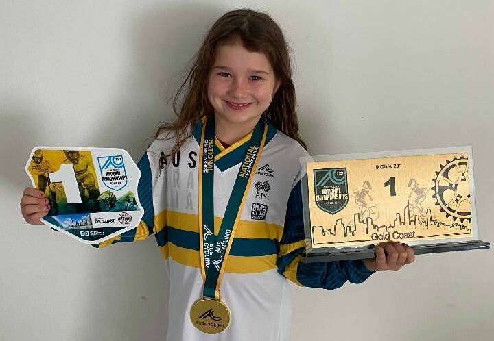 HIGH ACHIEVER: Jade Williams (Pictured) holds up her hardware from her win at the National Championships. Picture: Supplied. 