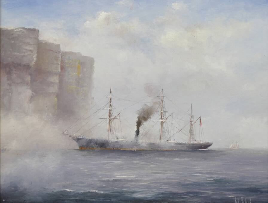 An artist's interpretation of the SS Chimborazo. Picture supplied by the Jervis Bay Maritime Museum. 