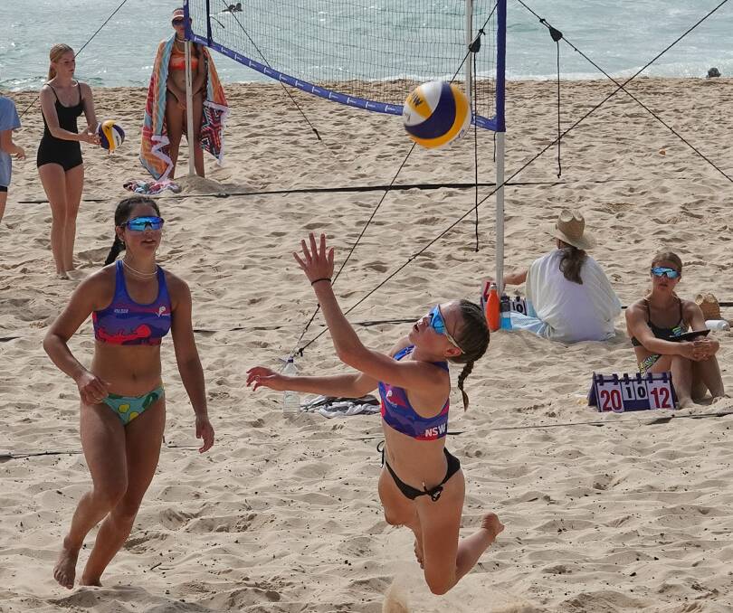 DYNAMIC DUO: Mireille Smith ans Yasmim Ramos competing on the Beach Volleyball Circuit. Picture: Supplied.
