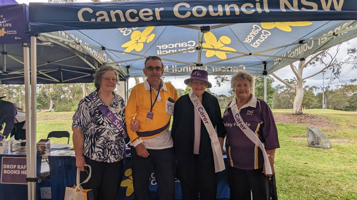 Long-time committee members, (L to R) Helen Ison, Les Bryant, Lorraine Wedge and Faye Lawler at the 2023 Relay for Life. Picture by Sam Baker 