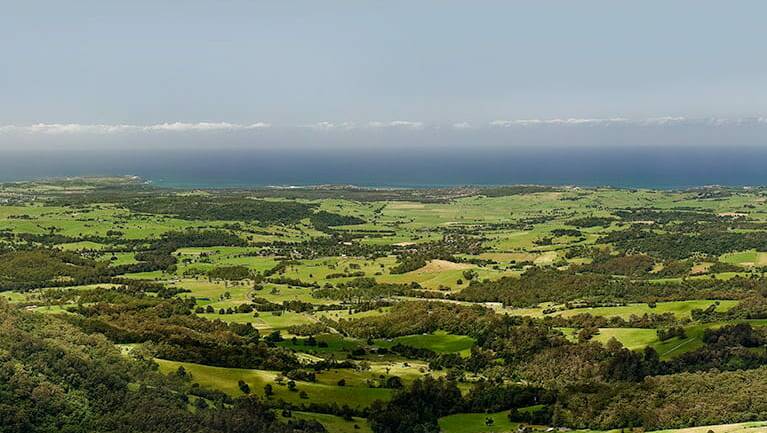 Country and sea: On a clear day you will get an amazing view from Jamberoo lookout. Picture: National Parks & Wildlife Service/Michael Van Ewijk 