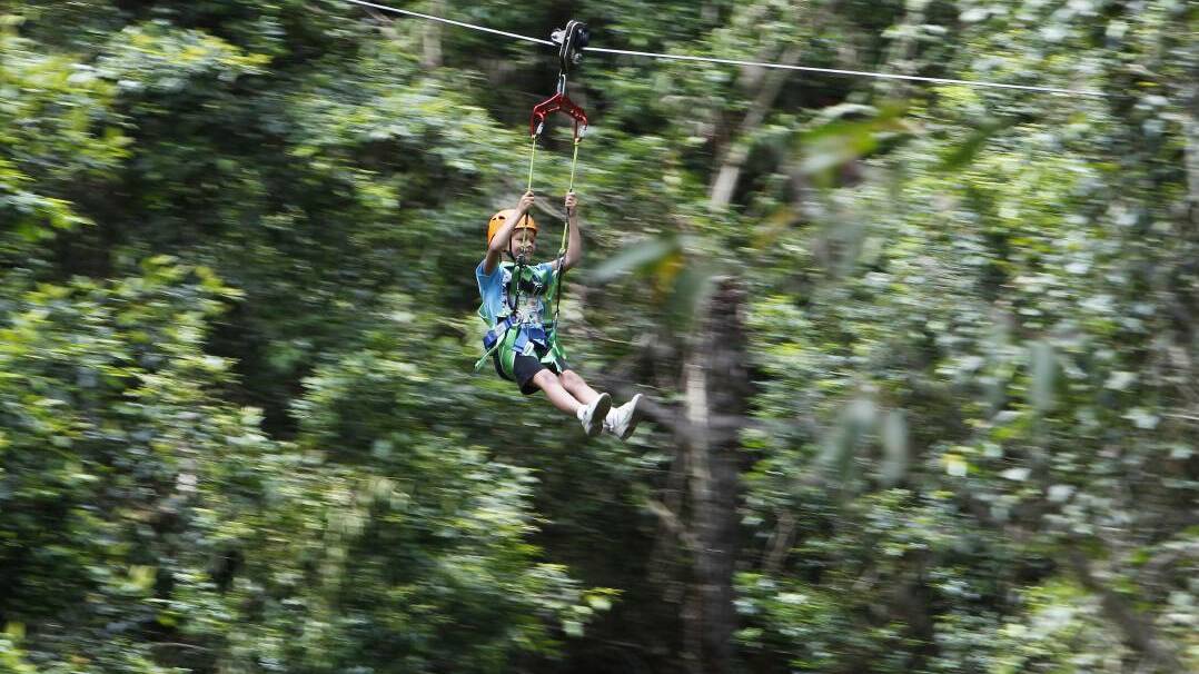 Flying through the air: Illawarra Fly offers ziplining. Picture: Andy Zakeli