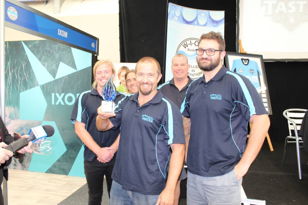 Shoalhaven Water delegates claiming their first award for best tasting tap water in 2019. Picture: WIOA.