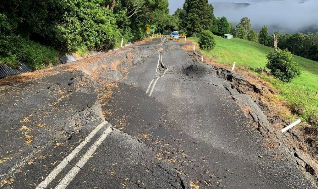 Wattamolla Rd near Berry was among the 2600 sites across the Shoalhaven damaged by East Coast Low weather events. The city is facing an $80 million repair bill from the storms. Picture by Shoalhaven City Council.