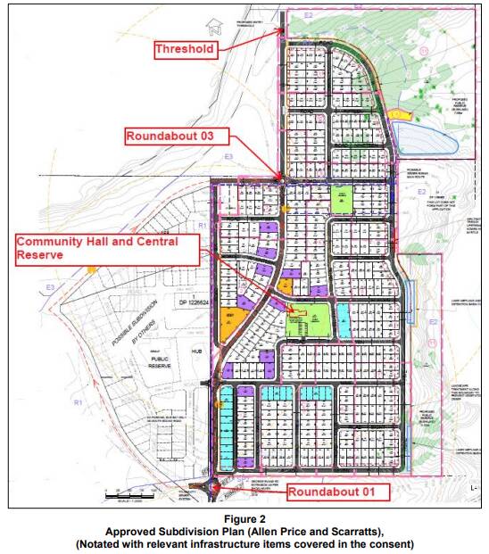 Map of the planned Mundamia subdivision. Points from the Voluntary Planning Agreement are flagged. Picture supplied.