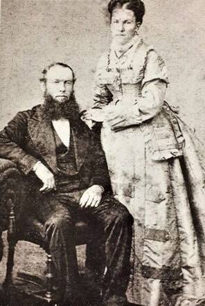 A wedding portrait of James and Robina Wilson. 
