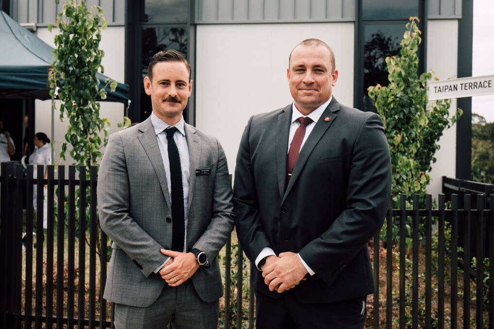 Veteran Wellbeing Centre manager Jason Grimes (right) and James Dallas. Picture supplied.